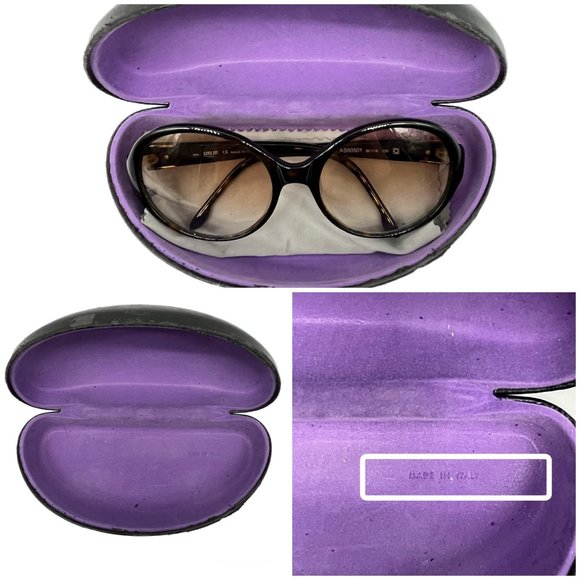 Anna Sui AS60501 Made in Italy Women's Vintage Round Sunglasses in Brown - Picture 12 of 13